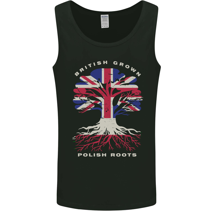 British Grown Polish Roots Poland Mens Vest Tank Top Black