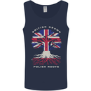 British Grown Polish Roots Poland Mens Vest Tank Top Navy Blue