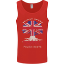 British Grown Polish Roots Poland Mens Vest Tank Top Red