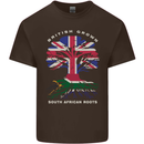 British Grown South African Roots Africa Flag Mens Cotton T-Shirt Tee Top Dark Chocolate