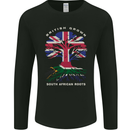 British Grown South African Roots Africa Flag Mens Long Sleeve T-Shirt Black