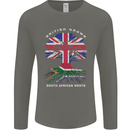 British Grown South African Roots Africa Flag Mens Long Sleeve T-Shirt Charcoal