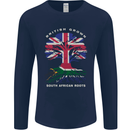 British Grown South African Roots Africa Flag Mens Long Sleeve T-Shirt Navy Blue