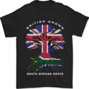 British Grown South African Roots Africa Flag Mens T-Shirt 100% Cotton Black