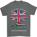 British Grown South African Roots Africa Flag Mens T-Shirt 100% Cotton Charcoal