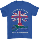 British Grown South African Roots Africa Flag Mens T-Shirt 100% Cotton Royal Blue