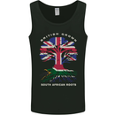 British Grown South African Roots Africa Flag Mens Vest Tank Top Black