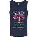 British Grown South African Roots Africa Flag Mens Vest Tank Top Navy Blue