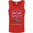 British Grown South African Roots Africa Flag Mens Vest Tank Top Red