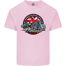 British Motorcycle Union Jack Flag Biker Chopper Mens Cotton T-Shirt Tee Top Light Pink