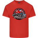 British Motorcycle Union Jack Flag Biker Chopper Mens Cotton T-Shirt Tee Top Red
