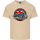 British Motorcycle Union Jack Flag Biker Chopper Mens Cotton T-Shirt Tee Top Sand