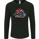 British Motorcycle Union Jack Flag Biker Chopper Mens Long Sleeve T-Shirt Black