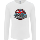 British Motorcycle Union Jack Flag Biker Chopper Mens Long Sleeve T-Shirt White