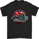 British Motorcycle Union Jack Flag Biker Chopper Mens T-Shirt 100% Cotton Black