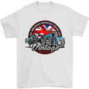 British Motorcycle Union Jack Flag Biker Chopper Mens T-Shirt 100% Cotton White