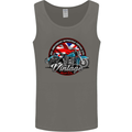 British Motorcycle Union Jack Flag Biker Chopper Mens Vest Tank Top Charcoal