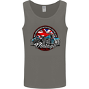 British Motorcycle Union Jack Flag Biker Chopper Mens Vest Tank Top Charcoal