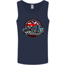 British Motorcycle Union Jack Flag Biker Chopper Mens Vest Tank Top Navy Blue
