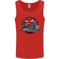 British Motorcycle Union Jack Flag Biker Chopper Mens Vest Tank Top Red