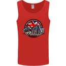 British Motorcycle Union Jack Flag Biker Chopper Mens Vest Tank Top Red