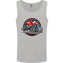British Motorcycle Union Jack Flag Biker Chopper Mens Vest Tank Top Sports Grey