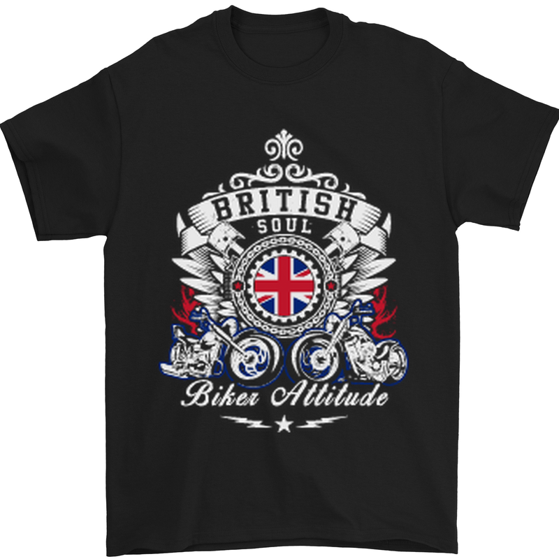 a black t - shirt with the british soul logo on it