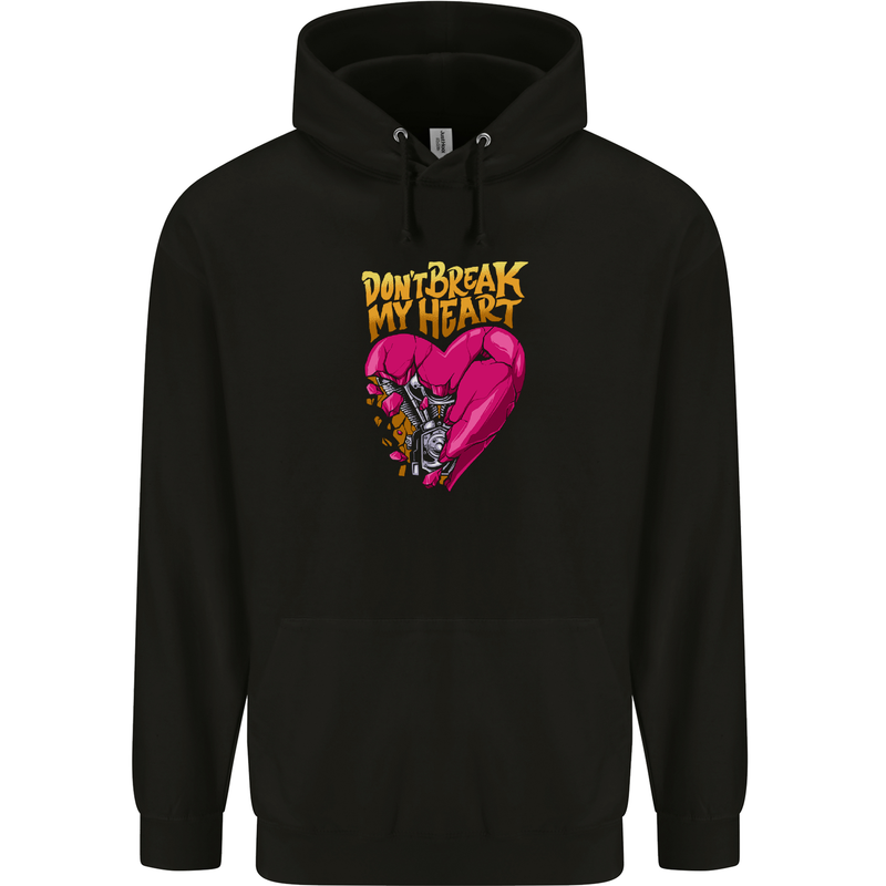 Broken Engine Heart Biker Motorbike Motorcycle Childrens Kids Hoodie Black