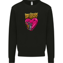 Broken Engine Heart Biker Motorbike Motorcycle Mens Sweatshirt Jumper Black