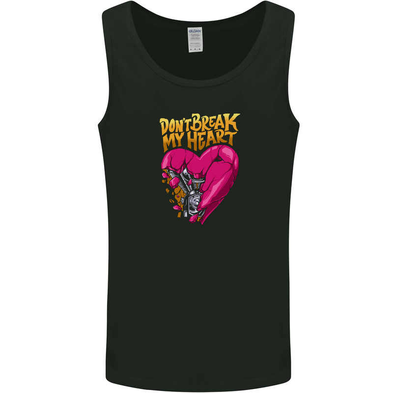 Broken Engine Heart Biker Motorbike Motorcycle Mens Vest Tank Top Black
