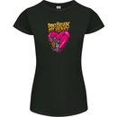 Broken Engine Heart Biker Motorbike Motorcycle Womens Petite Cut T-Shirt Black