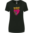 Broken Engine Heart Biker Motorbike Motorcycle Womens Wider Cut T-Shirt Black