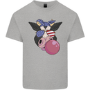 Bubblegum Cow American Shades & Bubble Gum Kids T-Shirt Childrens Sports Grey