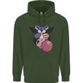 Bubblegum Cow American Shades & Bubble Gum Mens 80% Cotton Hoodie Forest Green