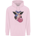 Bubblegum Cow American Shades & Bubble Gum Mens 80% Cotton Hoodie Light Pink