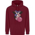 Bubblegum Cow American Shades & Bubble Gum Mens 80% Cotton Hoodie Maroon