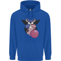 Bubblegum Cow American Shades & Bubble Gum Mens 80% Cotton Hoodie Royal Blue