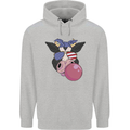 Bubblegum Cow American Shades & Bubble Gum Mens 80% Cotton Hoodie Sports Grey