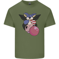 Bubblegum Cow American Shades & Bubble Gum Mens Cotton T-Shirt Tee Top Military Green