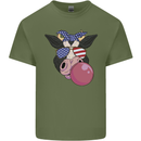 Bubblegum Cow American Shades & Bubble Gum Mens Cotton T-Shirt Tee Top Military Green