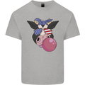 Bubblegum Cow American Shades & Bubble Gum Mens Cotton T-Shirt Tee Top Sports Grey