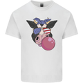 Bubblegum Cow American Shades & Bubble Gum Mens Cotton T-Shirt Tee Top White