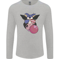Bubblegum Cow American Shades & Bubble Gum Mens Long Sleeve T-Shirt Sports Grey