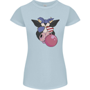 Bubblegum Cow American Shades & Bubble Gum Womens Petite Cut T-Shirt Light Blue