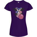Bubblegum Cow American Shades & Bubble Gum Womens Petite Cut T-Shirt Purple