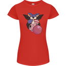 Bubblegum Cow American Shades & Bubble Gum Womens Petite Cut T-Shirt Red