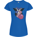 Bubblegum Cow American Shades & Bubble Gum Womens Petite Cut T-Shirt Royal Blue