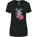 Bubblegum Cow American Shades & Bubble Gum Womens Wider Cut T-Shirt Black