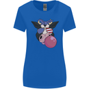Bubblegum Cow American Shades & Bubble Gum Womens Wider Cut T-Shirt Royal Blue