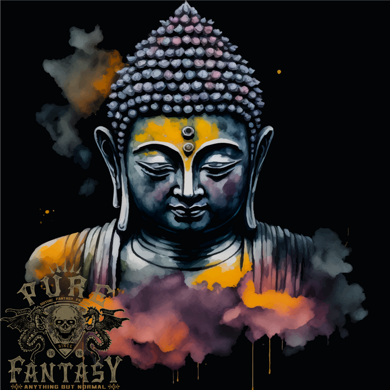 Buddha Watercolour Mens T-Shirt 100% Cotton